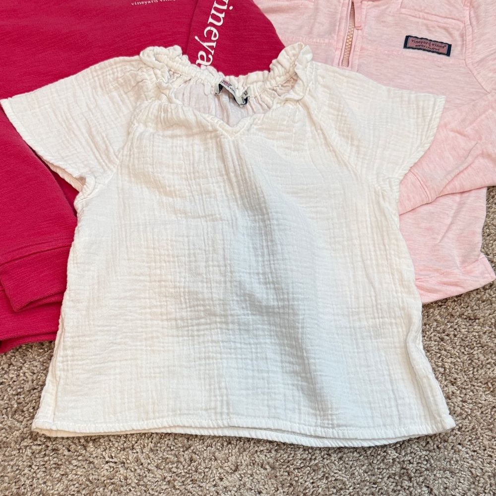 Vineyard Vines Kids Pink and White Sweatshirt Trio - Picture 2 of 9